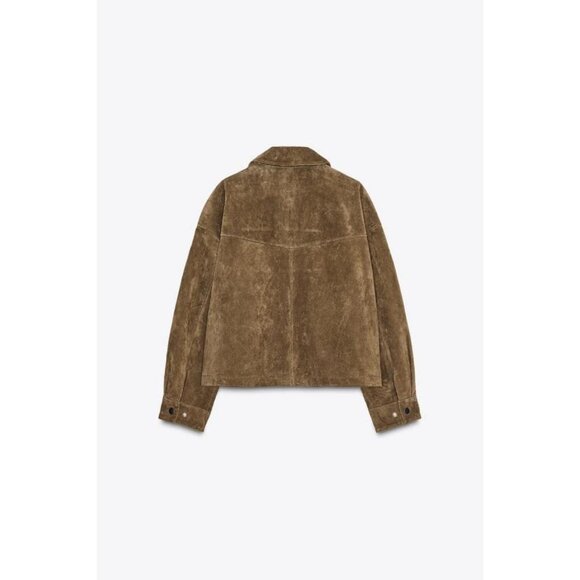 ZARA 100% LEATHER BOMBER JACKET - Picture 9 of 12